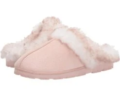 Jessica Simpson Women's Faux Fur Clog - Comfy Furry Soft Indoor House Slippers With Memory Foam
