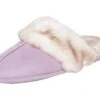 Jessica Simpson Women's Comfy Faux Fur House Slipper Scuff Memory Foam Slip On Anti-Skid Sole