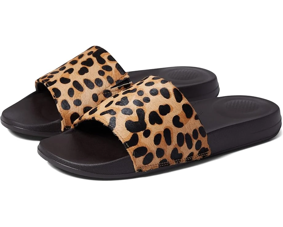 FitFlop Iqushion Hair-On Leather Slides 1 FitFlop Iqushion Hair-On Leather Slides